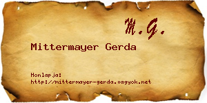 Mittermayer Gerda névjegykártya